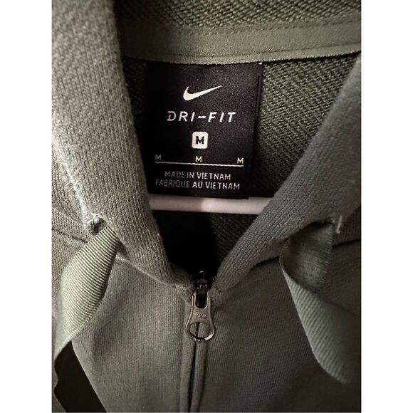 Nike Dri-Fit Pro Training Full Zip Hoodie Mens Medium Green Hooded Hoodie - Picture 3 of 4